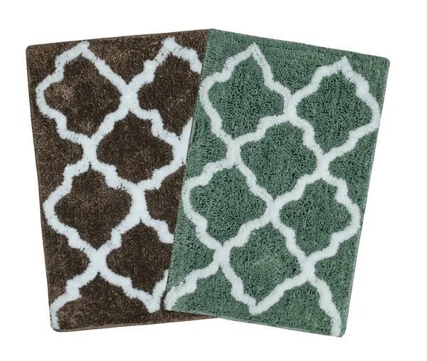 _Microfiber_Anti-Skid_Micro_Fiber_Bath_mat,_Serene_Bathroom_Rug_37x57_CM,_Pack_of_2_Piece_-_Floor_Mat,_Door_Mat,_Entrance_Way_Mat,_Living_Room_Mat_(Coffee,_Green)