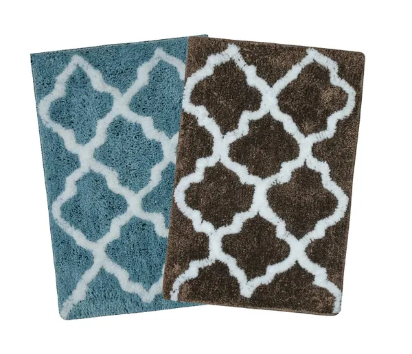 _Microfiber_Bath_Mat,_Serene_Bathroom_Rug,_Floor_Mat,_Door_Mat,_Entrance_Door_Mat_Size_-_37x57_cm,_Pack_of_2_(Coffee,_Teal)