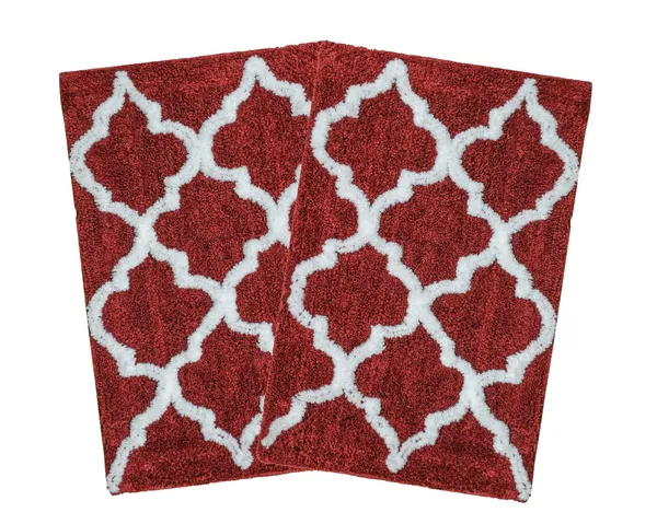 _Anti-Slip_Gel_Coating_Set_of_2_Pieces_Micro_Fiber_Bath_Mat,_Serene_Bathroom_Rug_Size_-_37x57_CM,_Floor_Mat,_Door_Mat,_Entrance_Way_Mat,_(Red)