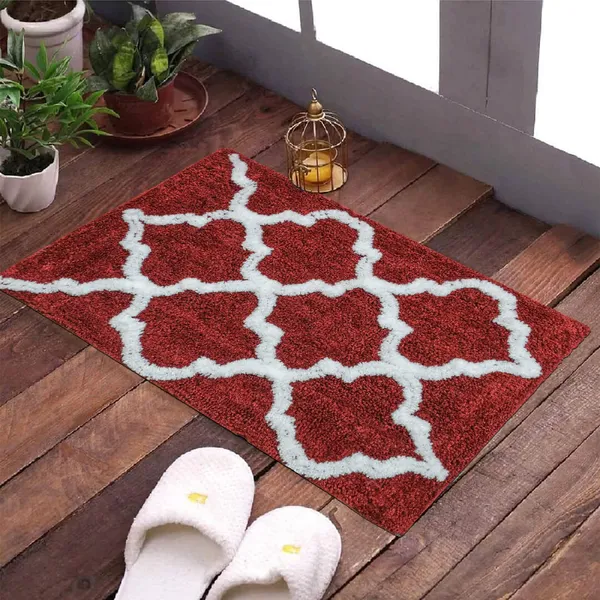 _Microfiber_Anti-Slip_Bath_mat,_Serene_Bathroom_Rug_37x57_cm,_Pack_of_2_(Coffee,_Red)_Floor_Mat,_Door_Mat,_Bathroom_Mat,_Entrance_Way_Mat