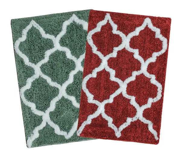 _Microfiber_Bath_Mat,_Serene_Bathroom_Rug_Size_-_37x57_CM,_Floor_Mat,_Door_Mat,_Entrance_Way_Mat,_Pack_of_2_Piece_(Green,_Red)