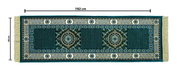 _Anti-Slip_Polyester_Traditional_Design_Jhelum_Carpet_Runner_2x6_Feet/24x72_Inch,_Pack_of_1_Piece,_for_Bedside,_Bedroom,_Kitchen,_Living_Room,_Hall,_Dining_Area,_(Turquoise)