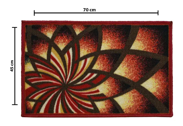 _Indoor_Doormat,_Loop_Pile_Nylon_Printing_Mat_Size_-_45x70_cm,_Non-Slip,_Inside_Floor_Door_Mats,_Entrance_Doormat,_Set_of_2_Piece_-_Maroon_-_Flower