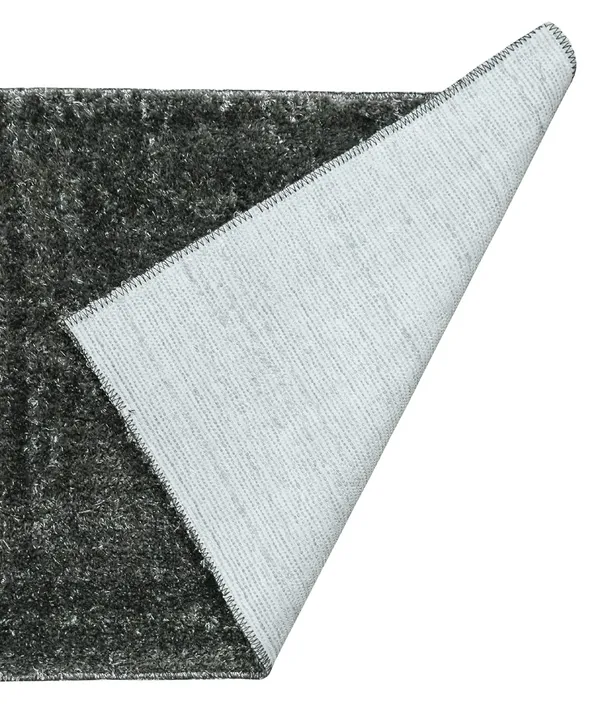 _Essencia_Runner_Size_-_55x137_CM_&_Bath_Mat_Size_-_38x58_CM,_Set_of_of_2_Piece,_Non-Slip_Latex_Backing_Floor_Runner_for_Bedroom,_Bedside,_Kitchen,_Entryway,_Living_Room_-_Grey