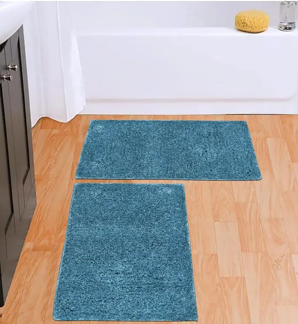 _Antiskid/Anti-Slip_Micro_Fiber_Bath_mat,_Bolio_Bath_mat_40x_60cm,_Set_of_2_Pieces_(Blue)