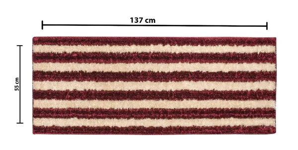 _Gold_Stripes_Design_Anti-Slip_Mantella_Bath_Mat_&_Runner_Size_-_40x60_CM,_55x137_CM,_Non-Slip_Latex_Backing_Floor_Mat_for_Bedroom,_Bedside,_Office,_Living_Room_(Maroon-Gold)