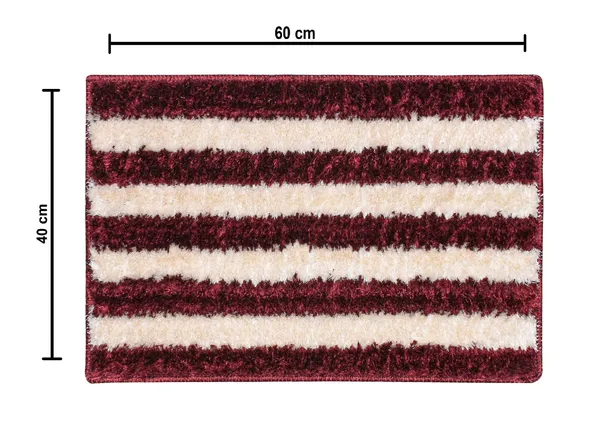 _Gold_Stripes_Design_Anti-Slip_Mantella_Bath_Mat_&_Runner_Size_-_40x60_CM,_55x137_CM,_Non-Slip_Latex_Backing_Floor_Mat_for_Bedroom,_Bedside,_Office,_Living_Room_(Maroon-Gold)