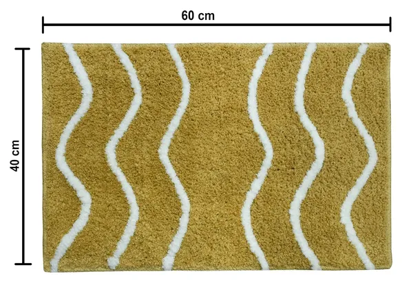 _Stripes_Design_Plush_Bath_Mat_Anti-Slip_Latex_Backing_Microfiber_Bathroom_Rug_Size_-_40x60_CM,_for_Door,_Entrance_Way,_Floor_Mat,_Kitchen,_Set_of_2_Piece_-_Gold