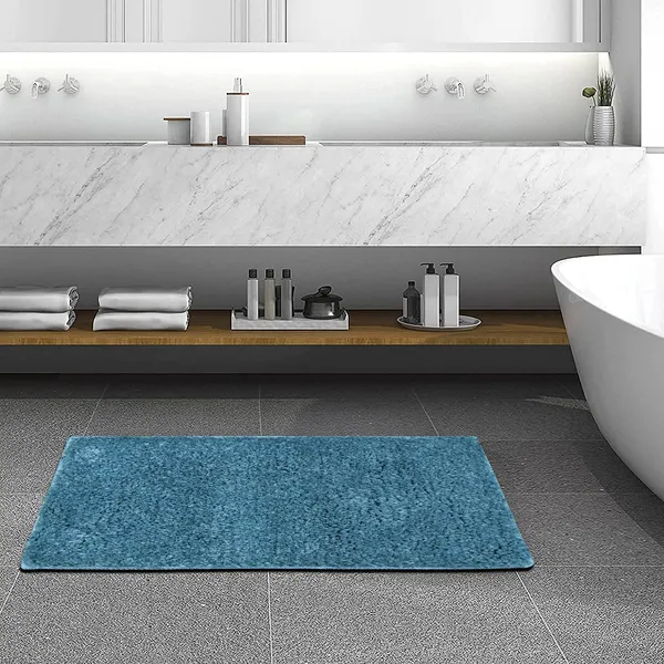 _Tufted_Bolio_Bath_Mat_Size_-_40x60_cm,_Anti-Slip_Gel_Coating_Machine_Washable_Bath_Mat_for_Tub,_Shower,_and_Bath_Room,_Pack_of_1_Piece_-_Blue
