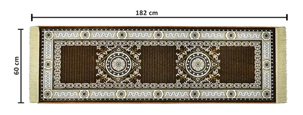Anti-Slip_Polyester_Traditional_Design_Jhelum_Carpet_Runner_2x6_Feet/24x72_Inch,_Pack_of_1_Piece,_for_Bedside,_Bedroom,_Kitchen,_Living_Room,_Hall,_Dining_Area,_(Brown)