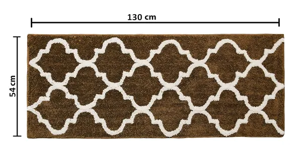 _Bedside_Runner_-_54x130_cm,_Tufted_Non-Slip_Abstract_Design_Microfiber_Serene_Runner_for_Bedroom/Home/Kitchen/Living_Area/Office_Entrance,_Pack_of_1_Piece_(Coffee)