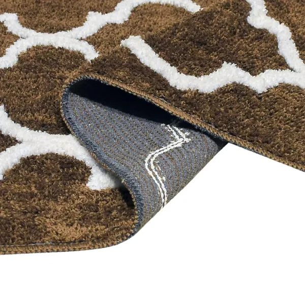 _Bedside_Runner_-_54x130_cm,_Tufted_Non-Slip_Abstract_Design_Microfiber_Serene_Runner_for_Bedroom/Home/Kitchen/Living_Area/Office_Entrance,_Pack_of_1_Piece_(Coffee)