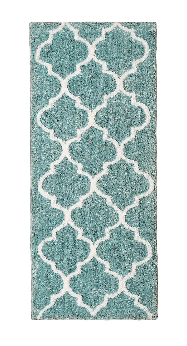 _Non-Slip_Hot_Melt_Coating_Microfiber_Serene_Runner_Size_-_54x130_CM,_for_Bedside/Sofa/Bedroom/Home/Kitchen/Living_Area/Office_Entrance,_Pack_of_1_Piece_(Teal)