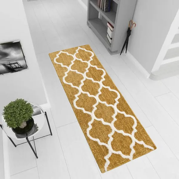 _Runner_-_54x130_cm,_Non-Slip_Abstract_Design_Microfiber_Serene_Runner_for_Bedside/Bedroom/Home/Kitchen/Living_Area/Office_Entrance,_Pack_of_1_Piece_(Beige)