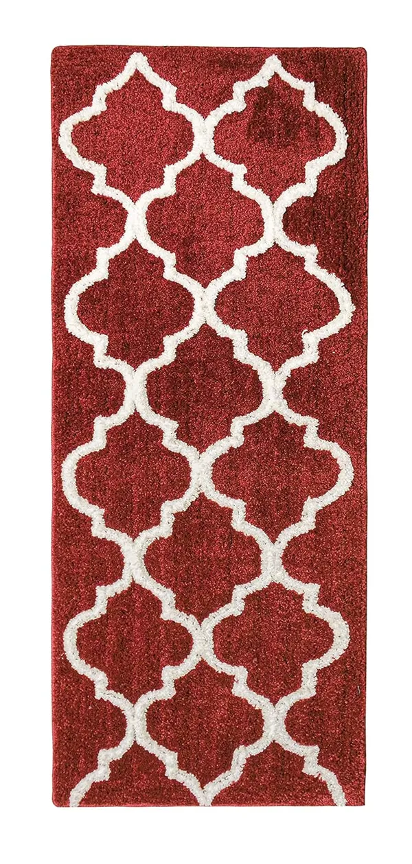 _Bedside_Runner_-_54x130_cm,_Non-Slip_Abstract_Design_Microfiber_Serene_Runner_for_Bedside/Bedroom/Kitchen/Living_Area/Office_Entrance,_Pack_of_1_Piece_(Maroon)