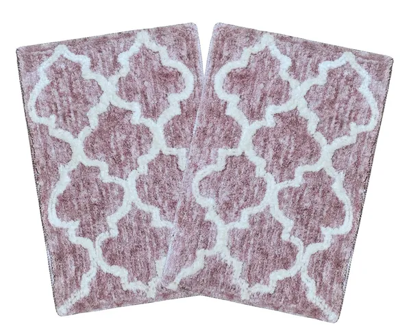 _Tufted_Serene_Bath_Mat_Anti-Slip_Gel_Coating_Bathroom_Rug_Abstract_Design_37x57_cm,_Pack_of_2_Piece_(Wine)