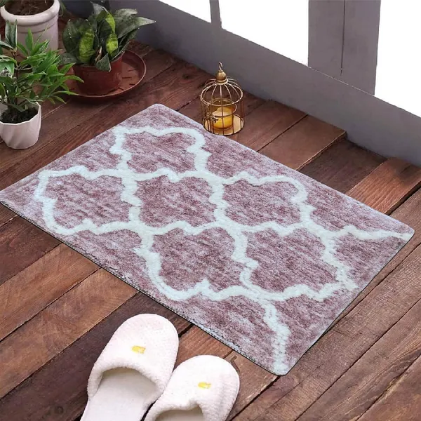_Anti-Slip_Microfiber_Serene_Soft_Bath_Mat,_Size_-_37x57_CM_-_Bathroom_Rugs,_Suitable_for_Kitchen,_Bedroom_and_Bathroom,_Machine-Washable_-_Pack_of_2_Piece,_Wine