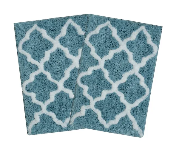 Microfiber_Serene_Abstract_Design_Bath_Mat_Anti_Skid_Mat_for_Bathroom/Bedroom/Kitchen/Door_Mat/Floor_Mat_(37x57_CM/Teal)_Pack_of_2_Piece