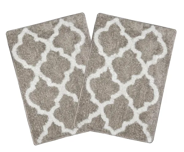 Microfiber_Abstract_Design_Anti-Skid_Serene_Bath_Mat_Set_of_2_Piece_Bathmat_Size_-_37x57_CM_(Oat)