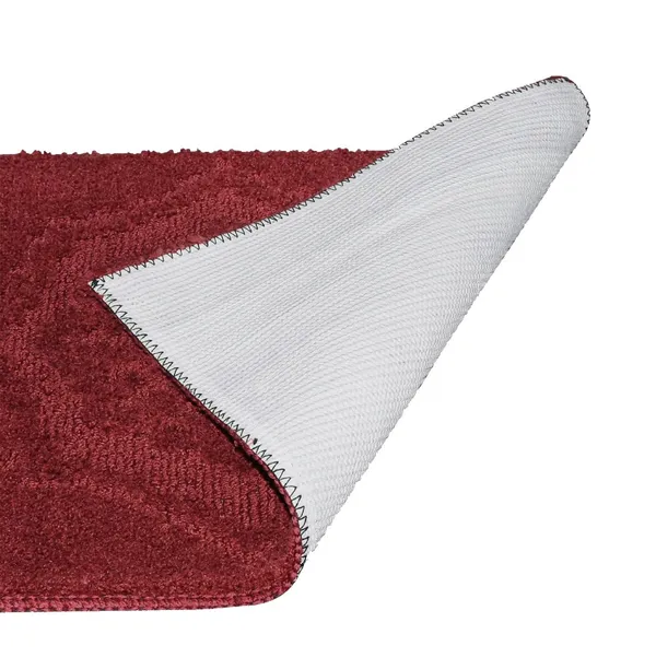 _Tufted_Mirage_Bath_Mat_Anti-Slip_Latex_Backing_Size_-_40x60_CM,_Geometric_Design_Mat_Non-Slip_Microfiber_Mat_for_Bathroom,_Floor,_Kitchen,_Home,_Living_Room,_Pack_of_1_Piece_-_Red