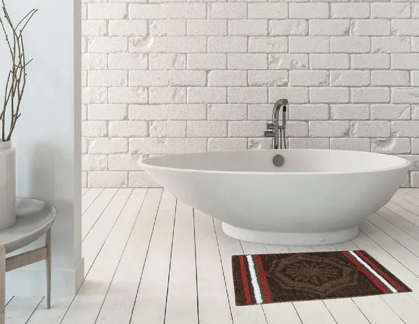 _Tufted_Mirage_Bath_Mat_Size_-_40x60_CM,_Geometric_Design_Mat_Non-Slip_Microfiber_Mat_for_Bathroom,_Floor,_Kitchen,_Home,_Living_Room,_Pack_of_1_Piece_-_Coffee