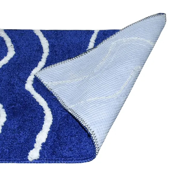 _Bath_Mat_Non-Slip_Gel_Backing_Waves_Design_Microfiber_Plush_Bath_Mat_Size_-_40x60_CM,_Floor_Mat,_Bathroom,_Door,_Entrance_Way,_Kitchen,_Pack_of_1_Piece,_Royal_Blue
