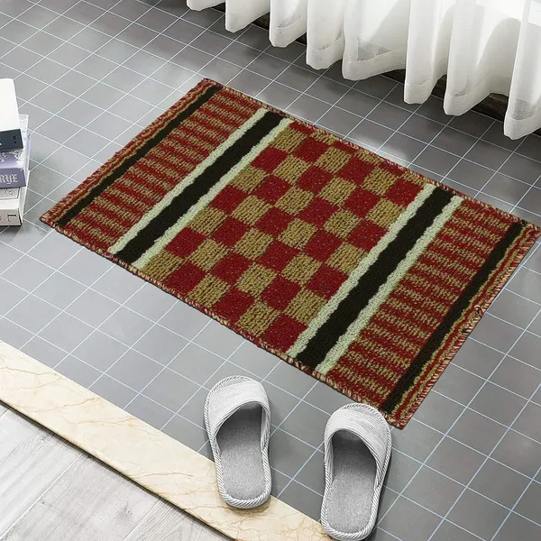 _Homes_Step_Confidently_and_Stylishly_with_Secure_Step_Premium_Patio_Anti-Skid_Gel_Backing_Tufted_Polypropylene_Door_Mat_for_Slippery_Floors_Size_-_40x60_CM,_Pack_of_1_Piece,_Red