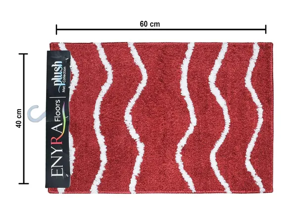 _Bath_Mat_Non-Slip_Gel_Backing_Waves_Design_Microfiber_Plush_Bath_Mat_Size_-_40x60_CM,_Floor_Mat,_Bathroom,_Door,_Entrance_Way,_Kitchen,_Pack_of_1_Piece,_Red