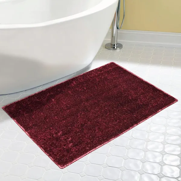 _Bath_Mat_Rug_Non-Slip_Gel_Backing_Tufted_Solid_Essencia_Microfiber_Mat_Size_-_38x58_CM,_Bathroom,_Floor,_Kitchen,_Home,_Living_Room,_Pack_of_1_Piece,_Maroon