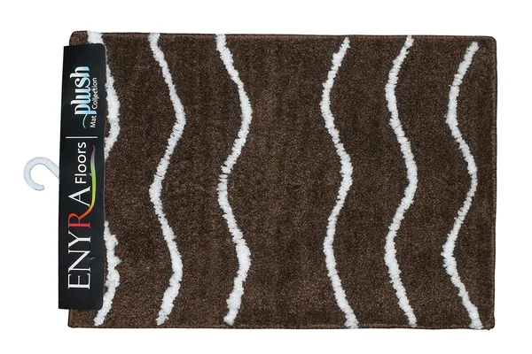 _Bath_Mat_Non-Slip_Gel_Backing_Waves_Design_Microfiber_Plush_Bath_Mat_Size_-_40x60_CM,_Floor_Mat,_Bathroom,_Door,_Entrance_Way,_Kitchen,_Pack_of_1_Piece,_Coffee