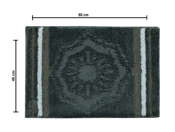 _Tufted_Mirage_Bath_Mat_Size_-_40x60_CM,_Geometric_Design_Non-Slip_Microfiber_Mat_for_Bathroom,_Floor,_Kitchen,_Living_Room,_Pack_of_1_Piece_-_Grey
