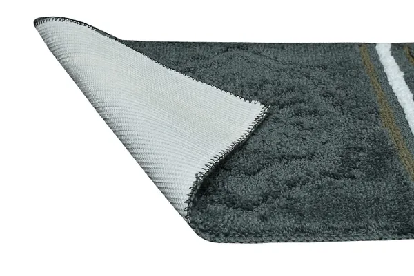 _Tufted_Mirage_Bath_Mat_Size_-_40x60_CM,_Geometric_Design_Non-Slip_Microfiber_Mat_for_Bathroom,_Floor,_Kitchen,_Living_Room,_Pack_of_1_Piece_-_Grey
