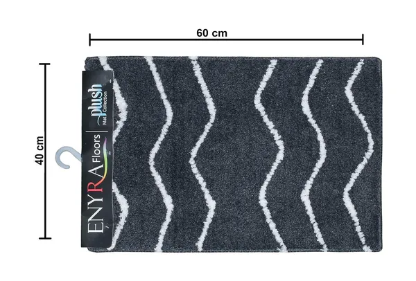 _Bath_Mat_Non-Slip_Gel_Backing_Waves_Design_Microfiber_Plush_Bath_Mat_Size_-_40x60_CM,_Floor_Mat,_Bathroom,_Door,_Entrance_Way,_Kitchen,_Pack_of_1_Piece,_Grey