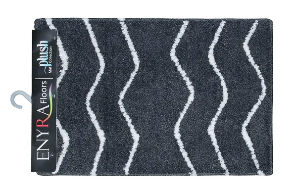 _Bath_Mat_Non-Slip_Gel_Backing_Waves_Design_Microfiber_Plush_Bath_Mat_Size_-_40x60_CM,_Floor_Mat,_Bathroom,_Door,_Entrance_Way,_Kitchen,_Pack_of_1_Piece,_Grey