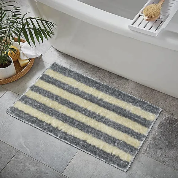 _Bath_Mat_Tufted_Microfiber_Bathroom_Rug_Montella_Floor_Mat_Size_-_40x60_CM,_Non-Slip_Gel_Backing_Mat_for_Bedroom,_Bathroom,_Entrance_Door,_Office,_Pack_of_1_Piece_-_Silver