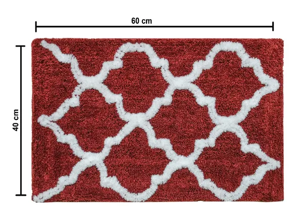 _Microfiber_Serene_Bath_Mat_Size_-_37x57_CM,_Non-Slip_Hot_Melt_Backing_Abstract_Design_Mat_for_Bathroom_Floor,_Door,_Kitchen,_Entrance_Way,_Bedroom_-_Pack_of_1_Piece,_Maroon