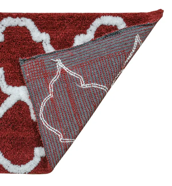_Microfiber_Serene_Bath_Mat_Size_-_37x57_CM,_Non-Slip_Hot_Melt_Backing_Abstract_Design_Mat_for_Bathroom_Floor,_Door,_Kitchen,_Entrance_Way,_Bedroom_-_Pack_of_1_Piece,_Maroon