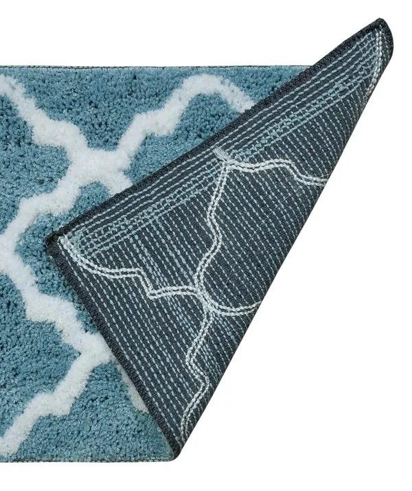 _Microfiber_Serene_Bath_Mat_Size_-_37x57_CM,_Non-Slip_Hot_Melt_Backing_Abstract_Design_Mat_for_Bathroom_Floor,_Door,_Kitchen,_Entrance_Way,_Bedroom_-_Pack_of_1_Piece,_Teal