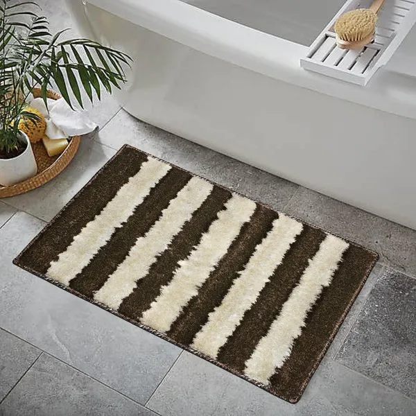 _Bath_Mat_Tufted_Microfiber_Bathroom_Rug_Montella_Floor_Mat_Size_-_40x60_CM,_Non-Slip_Gel_Backing_Mat_for_Bedroom,_Bathroom,_Entrance_Door,_Office,_Pack_of_1_Piece_-_Coffee
