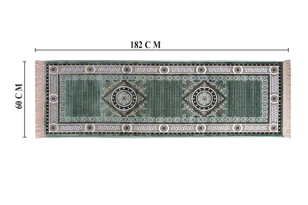 _Anti-Slip_Polyester_Traditional_Design_Jhelum_Carpet_Runner_2x6_Feet/24x72_Inch,_Pack_of_1_Piece,_for_Bedside,_Bedroom,_Kitchen,_Living_Room,_Hall,_Dining_Area,_(Olive_Green)