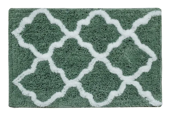 Mat_for_Bathroom_Canvas_Microfiber_Thread_Tufted_Anti-Slip_Hot_Melt_Backing_Serene_Abstract_Design_Bath_Mat_Size_-_37x57_CM_Pack_of_1_Piece_-_Green