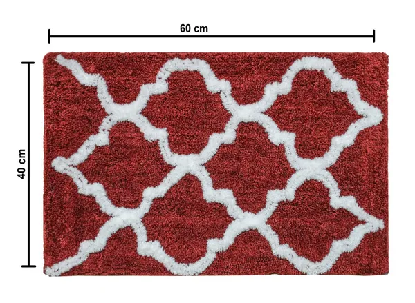 Bathroom_Floor_Door_Mat_Microfiber_Thread_Tufted_Anti-Slip_Hot_Melt_Backing_with_Half_Binding_Sttiching_Serene_Abstract_Design_Bath_Mat_Size_-_37x57_CM_Pack_of_1_Piece_-_Red