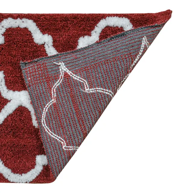 Bathroom_Floor_Door_Mat_Microfiber_Thread_Tufted_Anti-Slip_Hot_Melt_Backing_with_Half_Binding_Sttiching_Serene_Abstract_Design_Bath_Mat_Size_-_37x57_CM_Pack_of_1_Piece_-_Red
