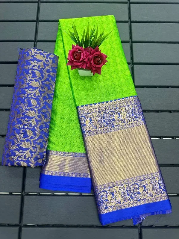 Parrot_Blue_Aquiliq_Printed_Self_Design_Kanjivaram_Pure_Silk_Saree__For_Women