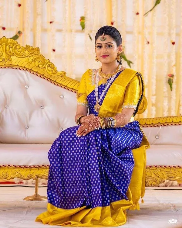 Blue_Pure_Kanjivaram_Silk_Saree_With_Brocade_Blouse_For_Women