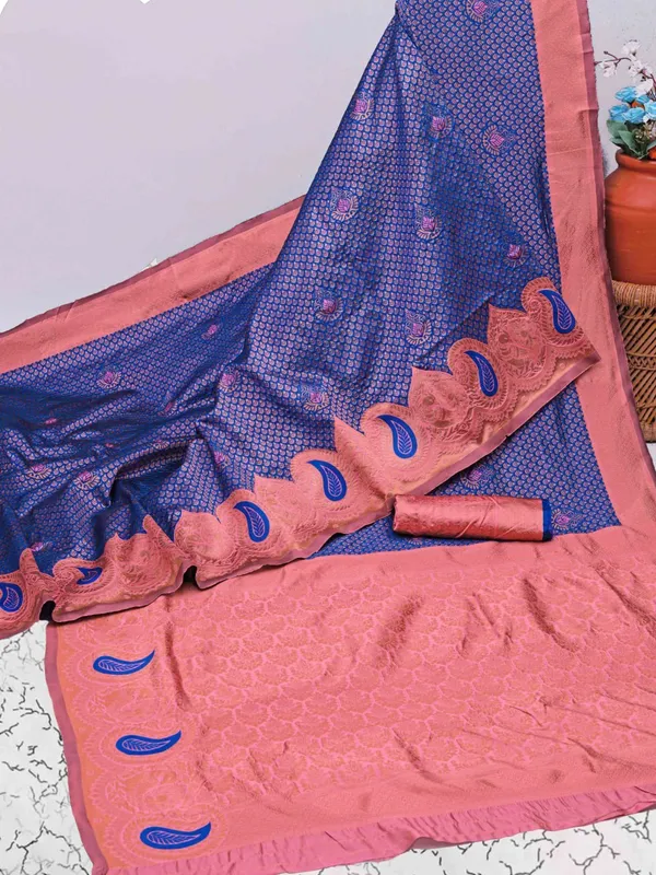 Blue_Aquiliq_Woven_Bollywood_Pure_Silk_Saree_For_Women