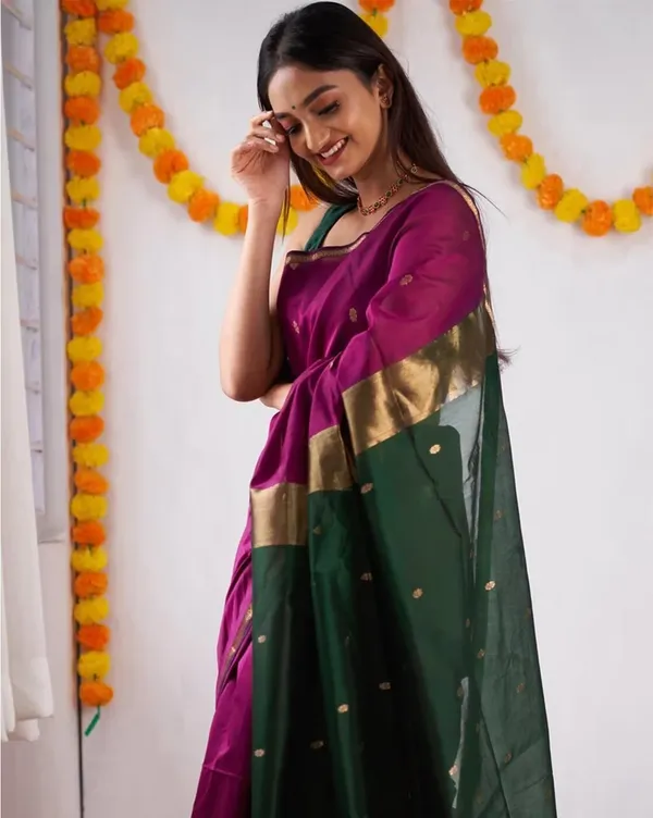 Pink_Green_Aquiliq_Woven_Bollywood_Chanderi_Saree_For_Women