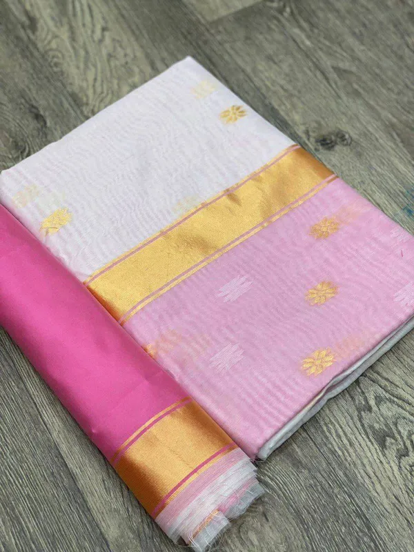 White_Pink_Aquiliq_Woven_Bollywood_Chanderi_Saree_For_Women