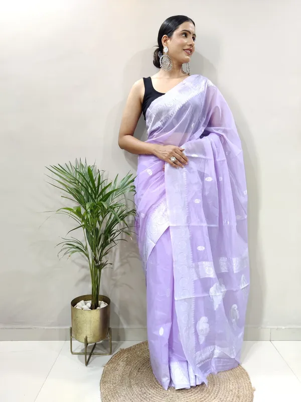 Lovendor_Aquiliq_Woven_Baluchari_Chanderi_Saree__For_Women