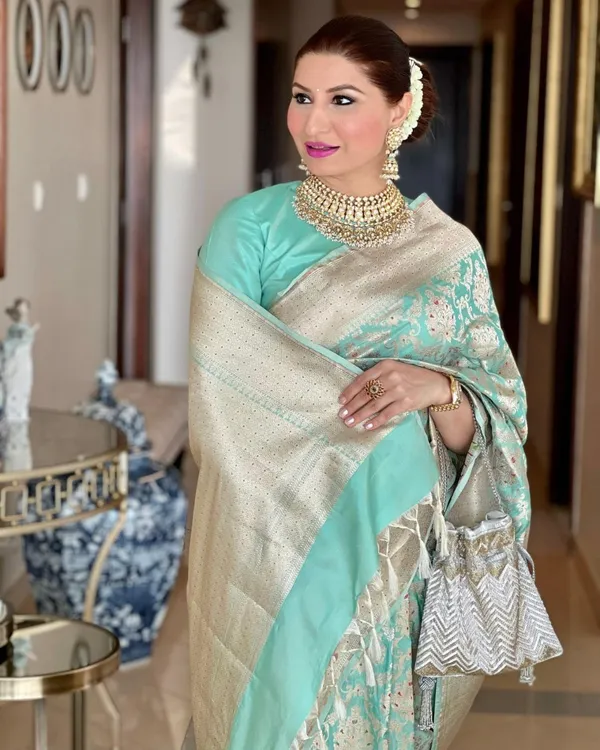 Multicolor_Pure_Kanjivaram_Silk_Saree_With_Brocade_Blouse_For_Women